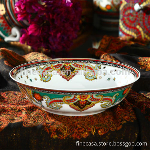 9 Inches Luxury Antique Decorative Porcelain Bowl of Paisley